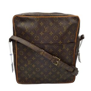 Louis Vuitton Cartouchiere GM Monogram Canvas Messenger Bag Brown Vintage M42254